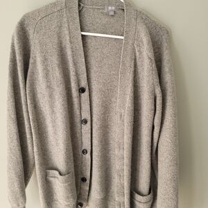 Uniqlo Men's Light Gray Cardigan Sweater